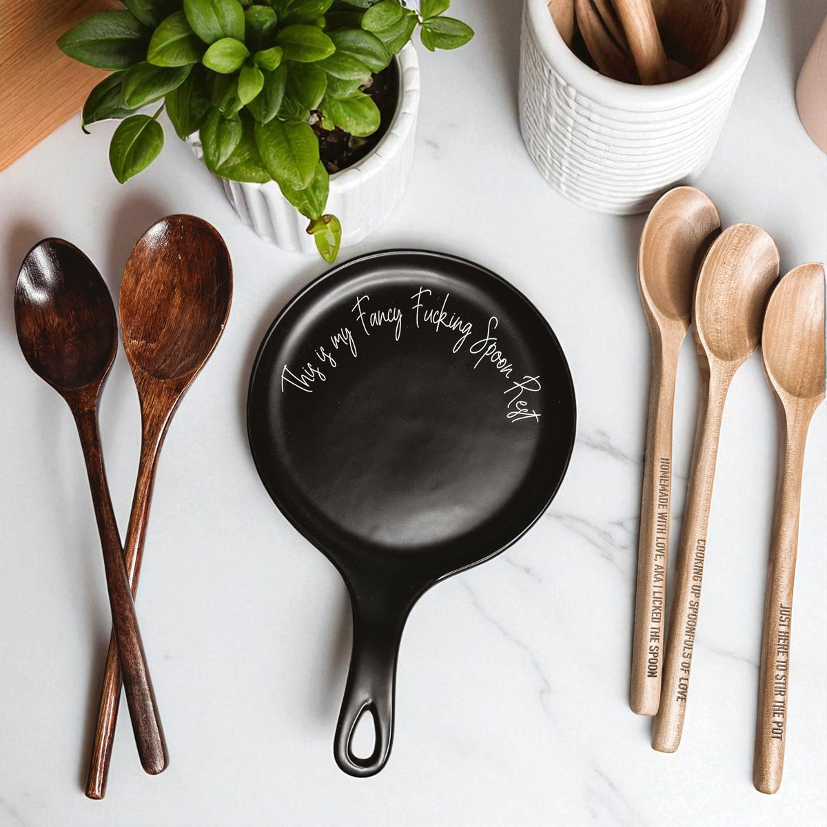 Scandinavian kitchen style
Industrial chic spoon rest
Minimalist cooking decor
Contemporary kitchen art handmade